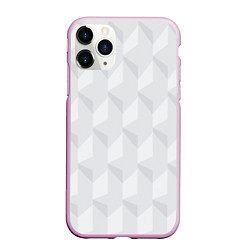 Чехол iPhone 11 Pro матовый Абстрактная серая геометрическая текстура, цвет: 3D-розовый