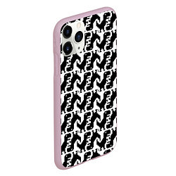 Чехол iPhone 11 Pro матовый Динозаврик - паттерн, цвет: 3D-розовый — фото 2