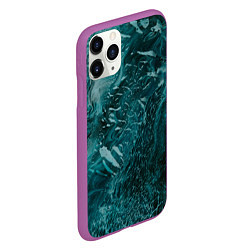 Чехол iPhone 11 Pro матовый Волны абстрактной воды и красок, цвет: 3D-фиолетовый — фото 2