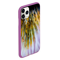 Чехол iPhone 11 Pro матовый Красочные абстрактные волны и линии, цвет: 3D-фиолетовый — фото 2