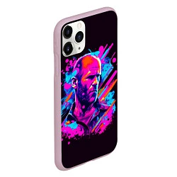 Чехол iPhone 11 Pro матовый Jason Statham - pop art, цвет: 3D-розовый — фото 2