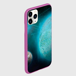 Чехол iPhone 11 Pro матовый Космос и планеты, цвет: 3D-фиолетовый — фото 2