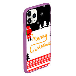 Чехол iPhone 11 Pro матовый Merry christmas - Санта Клаус, цвет: 3D-фиолетовый — фото 2