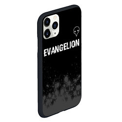Чехол iPhone 11 Pro матовый Evangelion glitch на темном фоне: символ сверху, цвет: 3D-черный — фото 2