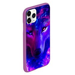 Чехол iPhone 11 Pro матовый Волшебный звездный волк, цвет: 3D-фиолетовый — фото 2