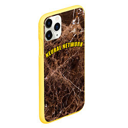 Чехол iPhone 11 Pro матовый Нейронные связи мозга, цвет: 3D-желтый — фото 2