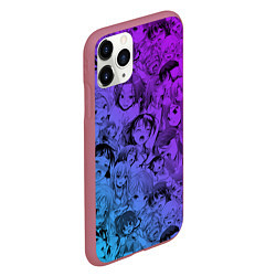 Чехол iPhone 11 Pro матовый Ахегао красивый неон, цвет: 3D-малиновый — фото 2