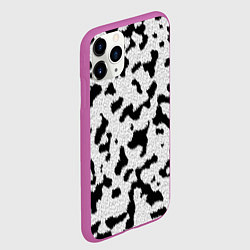 Чехол iPhone 11 Pro матовый Далматин - текстура, цвет: 3D-фиолетовый — фото 2