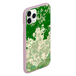 Чехол iPhone 11 Pro матовый Абстракция в зелёных тонах, цвет: 3D-розовый — фото 2