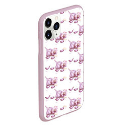 Чехол iPhone 11 Pro матовый Чеснок с зубчиками - паттерн, цвет: 3D-розовый — фото 2