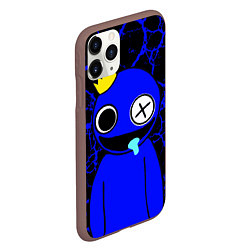 Чехол iPhone 11 Pro матовый Радужные друзья - персонаж Синий, цвет: 3D-коричневый — фото 2