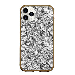 Чехол iPhone 11 Pro матовый Текстура мятой алюминиевой фольги, цвет: 3D-коричневый