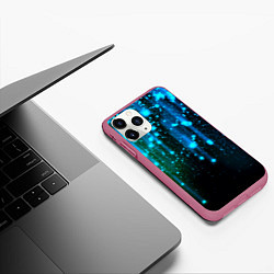 Чехол iPhone 11 Pro матовый Space - starfall, цвет: 3D-малиновый — фото 2