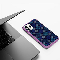 Чехол iPhone 11 Pro матовый Северные узоры, цвет: 3D-фиолетовый — фото 2