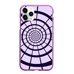 Чехол iPhone 11 Pro матовый Спираль - оптическая иллюзия, цвет: 3D-фиолетовый