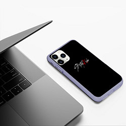 Чехол iPhone 11 Pro матовый Stray Kids white logo, цвет: 3D-светло-сиреневый — фото 2