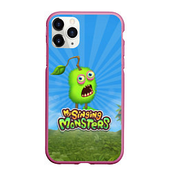 Чехол iPhone 11 Pro матовый My Singin Monsters - Зерномех, цвет: 3D-малиновый