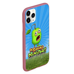 Чехол iPhone 11 Pro матовый My Singin Monsters - Зерномех, цвет: 3D-малиновый — фото 2