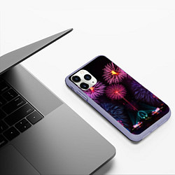 Чехол iPhone 11 Pro матовый Новогодний салют, цвет: 3D-светло-сиреневый — фото 2