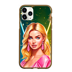 Чехол iPhone 11 Pro матовый Нейросеть - Барби Марго Робби аниме, цвет: 3D-коричневый