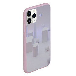 Чехол iPhone 11 Pro матовый Светлые геометрические шары и кубы, цвет: 3D-розовый — фото 2