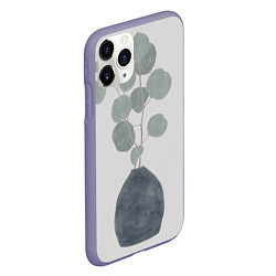 Чехол iPhone 11 Pro матовый Эвкалипт в синей вазе, цвет: 3D-серый — фото 2