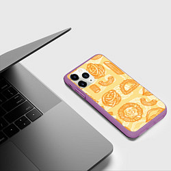 Чехол iPhone 11 Pro матовый Макарошки, цвет: 3D-фиолетовый — фото 2