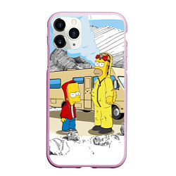 Чехол iPhone 11 Pro матовый Барт Симпсон и его папаша