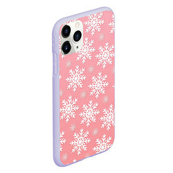Чехол iPhone 11 Pro матовый Снегопад, цвет: 3D-светло-сиреневый — фото 2
