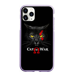 Чехол iPhone 11 Pro матовый Cat of war collab, цвет: 3D-светло-сиреневый