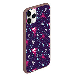Чехол iPhone 11 Pro матовый Сердце-череп, цвет: 3D-коричневый — фото 2