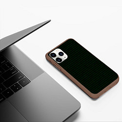 Чехол iPhone 11 Pro матовый Однотонный двоичный код, цвет: 3D-коричневый — фото 2