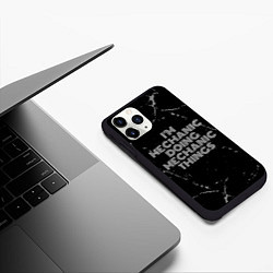 Чехол iPhone 11 Pro матовый Im mechanic doing mechanic things: на темном, цвет: 3D-черный — фото 2