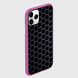 Чехол iPhone 11 Pro матовый Шестиугольники, цвет: 3D-фиолетовый — фото 2