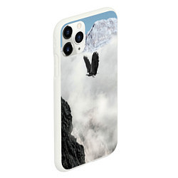 Чехол iPhone 11 Pro матовый Горный орёл в небе, цвет: 3D-белый — фото 2