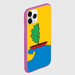 Чехол iPhone 11 Pro матовый Герб Пижанского района, цвет: 3D-фиолетовый — фото 2