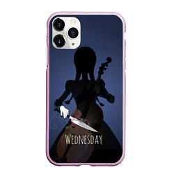 Чехол iPhone 11 Pro матовый Wednesday & Violin, цвет: 3D-розовый