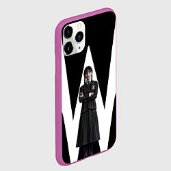 Чехол iPhone 11 Pro матовый Wednesday - значит W, цвет: 3D-фиолетовый — фото 2
