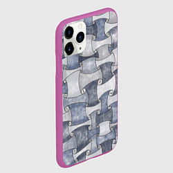 Чехол iPhone 11 Pro матовый Джинсовый паттерн, цвет: 3D-фиолетовый — фото 2
