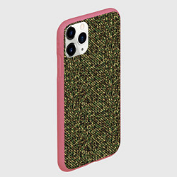 Чехол iPhone 11 Pro матовый Милитари трубка, цвет: 3D-малиновый — фото 2
