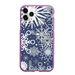 Чехол iPhone 11 Pro матовый Волшебный снегопад, цвет: 3D-фиолетовый