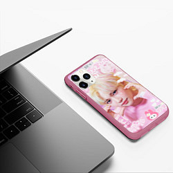 Чехол iPhone 11 Pro матовый Felix anime, цвет: 3D-малиновый — фото 2