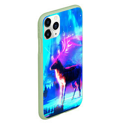 Чехол iPhone 11 Pro матовый Благородный олень, цвет: 3D-салатовый — фото 2