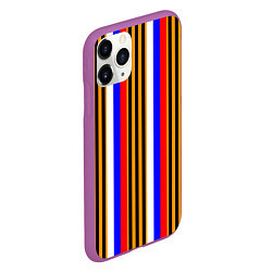 Чехол iPhone 11 Pro матовый Полосы триколор георгиевская лента, цвет: 3D-фиолетовый — фото 2