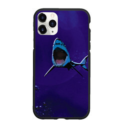 Чехол iPhone 11 Pro матовый Акула в синем море, цвет: 3D-черный