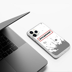Чехол iPhone 11 Pro матовый Владимир - в красной рамке на светлом, цвет: 3D-белый — фото 2