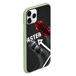 Чехол iPhone 11 Pro матовый Faster гонки JDM, цвет: 3D-салатовый — фото 2