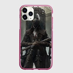 Чехол iPhone 11 Pro матовый Bloodborne охотник, цвет: 3D-малиновый