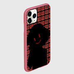 Чехол iPhone 11 Pro матовый Undertale - Frisk smile, цвет: 3D-малиновый — фото 2