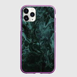 Чехол iPhone 11 Pro матовый Тёмно-синий водянистый туман, цвет: 3D-фиолетовый